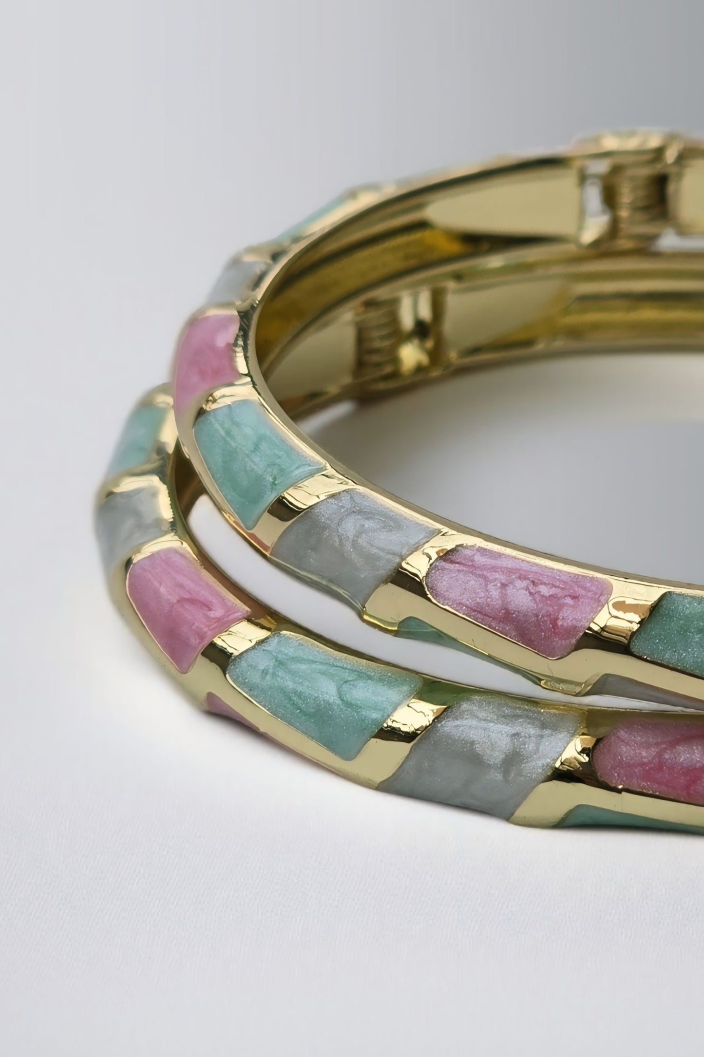 Kashi Enamel Bangles- Pink & Blue