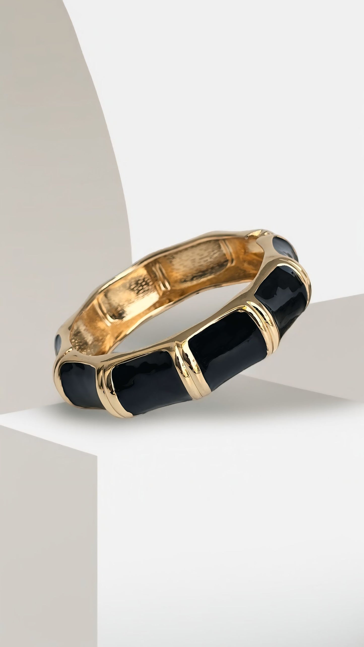 Mehar Enamel Bracelet- Black