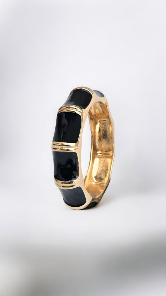 Mehar Enamel Bracelet- Black