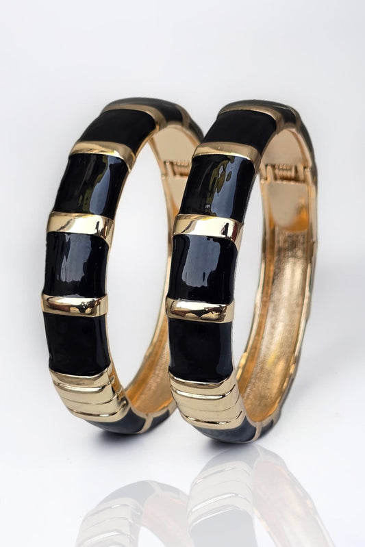 Noorani Enamel bangles- Black