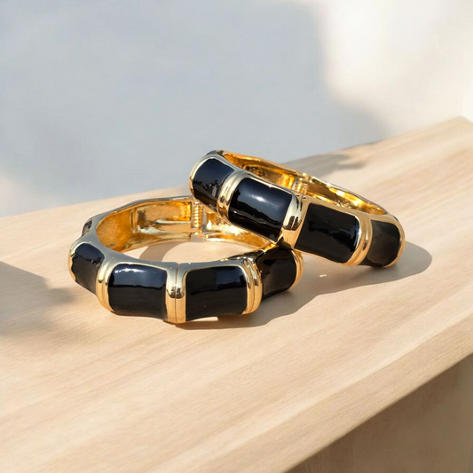 Meena Kari Enamel bangles - Black